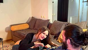 Lustful stepmother seduces stepson, lets him fuck her ass.