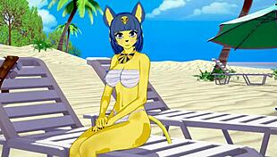 Ankha Gets Fucked On The Beach!