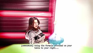 Watch the giantess grow huge with massive tits and ass in 3D!