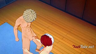 Boku no hero yaoi - todoroki shoto blowjobs bakugou katsuki and cums in his mouth