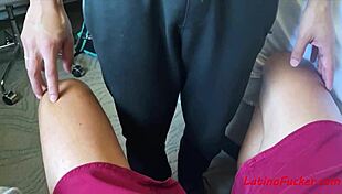 latina teen rides old guy outdoors for cash