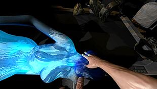 cortana performs deepthroat on master chief's dick