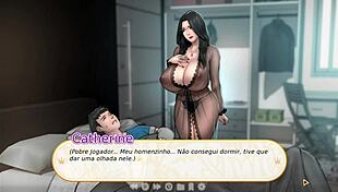 naughty aunt teases with giant tits on my cock