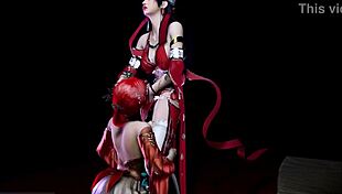 Threesome with two bigboobs princesses in 3d animation 245