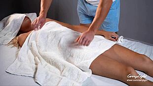 Pervert masseur gets inappropriate with client in tight anal session