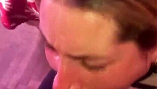 Homemade deepthroat blowjob with cum in mouth