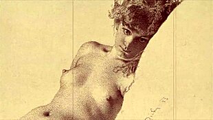 vintage erotic illustration of hentai cartoon comic with antique retro anime style