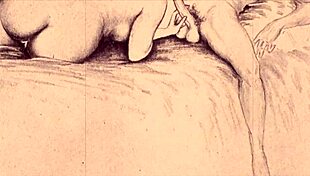 Vintage Erotic Illustration with Retro Anime Charm