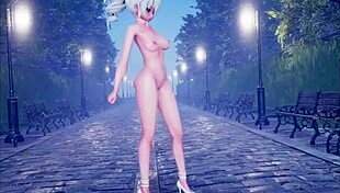 cute anime girl dancing and getting fucked part