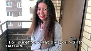 Anal sex for cash with young neighbor Katty West outdoors