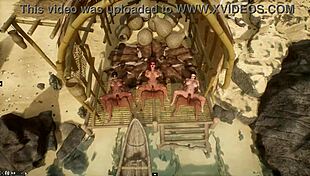 group sex at the beach shack with futanari and milfs