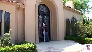 Luscious blonde banged to facial