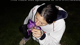 Emotional Garden Encounter: Housekeeper and Girls Reach Mutual Orgasm