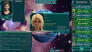 stranded in space, chatting with curvy girls in sexy 3d outfits