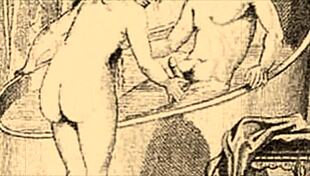 Vintage Erotic Illustration with Retro Anime Charm