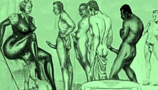 Vintage Erotic Drawings of Hentai Anime with Antique Retro Styles and Sensual Cartoon Figures