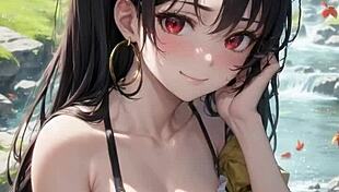 3D animated teen engages in unexpected beach sex with pussy masturbation and creampie