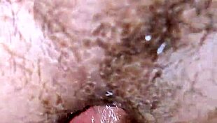 Close Up Of Huge Cock Entering And Exiting Hairy Ass Until Rough Cumshot