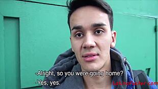 A straight guy bends over and discovers he's open to gay sex with spanking