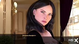 Steamy shower scene in the adult animated game Fashionbusiness