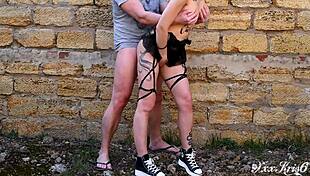 Beautiful Tattooed Girl Fucks Outdoors, Cum in Mouth