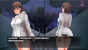 i's shyly trying to take off my skirt in the dark alley for night walk 2