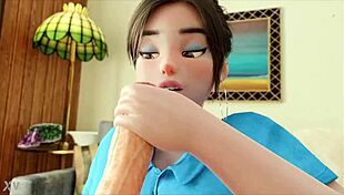 Mei performs blowjob and handjob on big cock