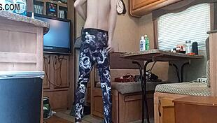 Friends camper alone in the woods