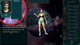 stranded in space, chatting with curvy girls in sexy 3d outfits