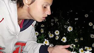 Emotional Garden Encounter: Housekeeper and Girls Reach Mutual Orgasm