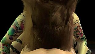 in a goth outfit, the curvy girl engages in 69 with her partner, close up on their bodies