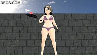 Kyo Animation Plump Girl Playing Tennis