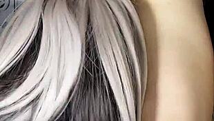 Lesbian girlfriend tries cock intensely