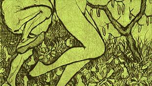 Vintage Erotic Illustration with Retro Anime Charm