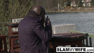 Blonde slut takes huge black dick in ass for interracial cuckold sex