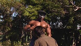 Damn! Buff black stud slams deep in tight ass!