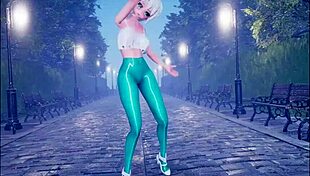 cute anime girl dancing and getting fucked part