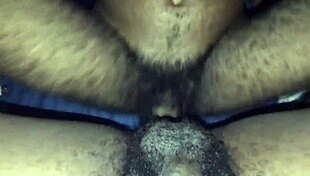 This couple enjoys hairy bareback with monster cock in homemade video
