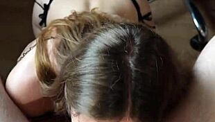 looking in your eyes while sucking dick and balls until cum in mouth