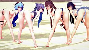 Genshin liyue hentai mmd unfolds in 3d cartoon anime adventure