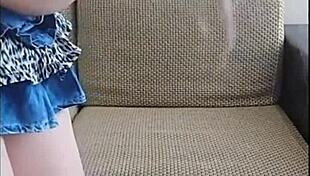 sissy crossdresser rides in sexy dress with big ass