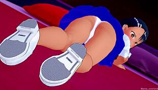 Nagatoro is hot and ready for quick sex in hotel bed with toys in 3d cartoon anime