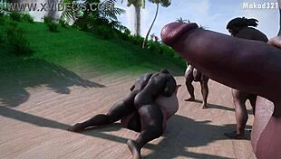 white milf cheats with big black cock in 3d