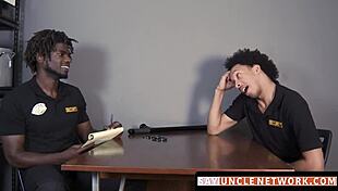 sayunclenetwork com - muscle security guy barebacks gay dude after hot bj, damn