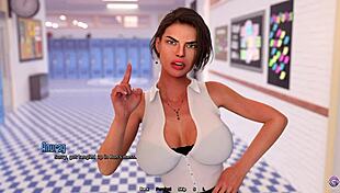 Watching Teacher's Curvy Outfit in Class - 3D Animated Game - Life in Santa County
