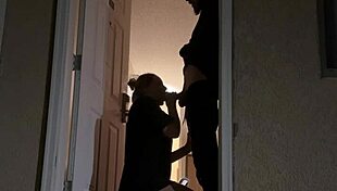 Couple Attempts Risky Sex In Hotel Doorway While Being Watched