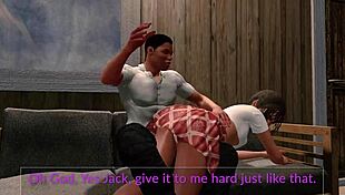 Come see jack and emma being spanked in this anime paradise scene