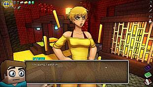 hornycraft parody where femdom gets her face covered in cum