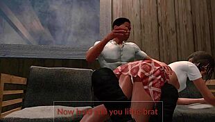 Come see jack and emma being spanked in this anime paradise scene