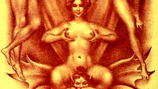 Vintage EROTIC illustration from old times.